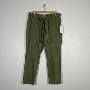 Joie Utility Jogger Pant Womens XL Olive Green High Rise‎ Belted Tapered Ankle